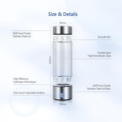 Gerador de garrafa de água de hidrogênio, copo de saúde portátil rico em hidrogênio, máquina ionizad