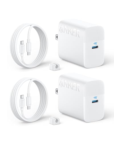 Image of Anker 45W USB C Charger Block, PPS Fast Charger with USB-C Cable for iPhone 17 /16 and More Series, iPad, Galaxy S24 Ultra (2-Pack 5 ft Cable Included)