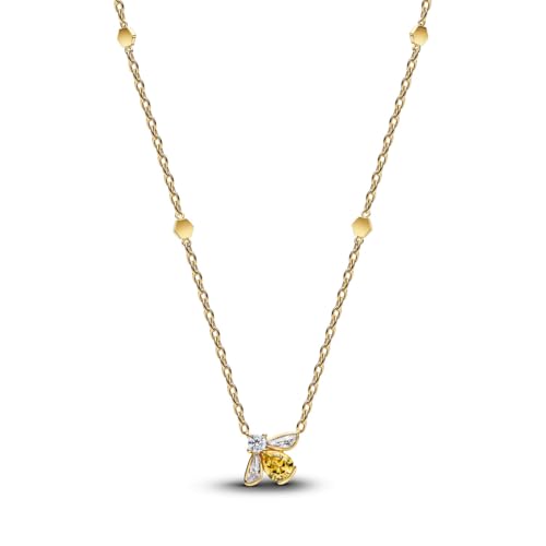 Collier abeille PANDORA anti-ternissement en plaqué or jaune 45 cm
