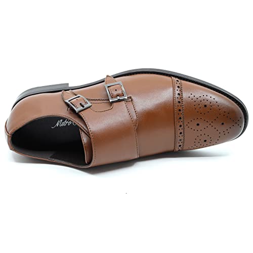 Metrocharm MC300 Men's Double Monk Strap Cap Toe Slip On Loafers Dress Shoes4