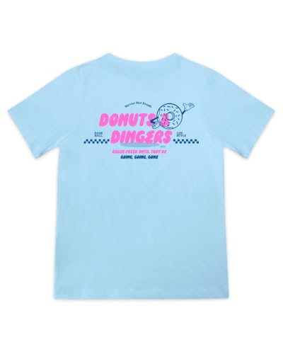Baseball Lifestyle 101 Donut Youth Tee for Boys Soft 60/40 Blend Breathable Side-Seamed Size Youth Large Blue