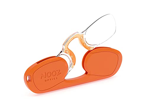 Nooz Optics Armless Reading Glasses - Color Orange Magnification Strength +1.50 - Rectangular