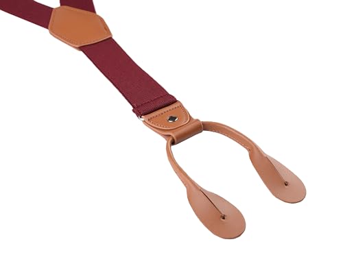 Image of Suspenders for Men Button End Adjustable Y-Back Elastic 47 Inches