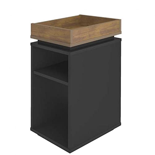 Conjunto Home Office 3 Peças Escrivaninha Match, Estante e Mesa Lateral Artely Pinho/preto