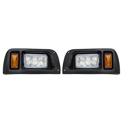 Shu-Ran LED Golf Cart Headlights Compatible with Club Car DS 1993-up, Street Legal Light for Gas & Electric for Club Car DS Golf Carts Modify OEM 12V Passenger and Driver Side Replace Halogen