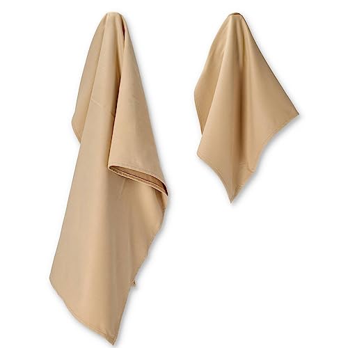 Casatessile Coppia Asciugamani in Microfibra 1 cm 40x60 + 1 cm 50x100 - Beige