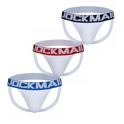 JOCKMAIL Men's Jockstrap Underwear Athletic Supporte Mens Jockstrap Underwear 3 Pack