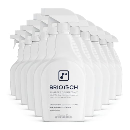 BRIOTECH Sanitizer Disinfectant Hypochlorous Spray 32 fl oz (12 Pack)