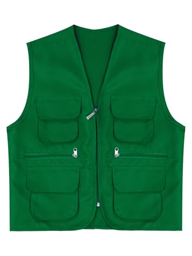 Kids Multi-Pocket Volunteer Activity Safety Vests Girls Boys School Work Uniform Waistcoat Zipper Jacket Top 5