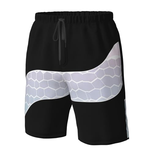 Scale Stripe Men's Beach Pants-Quick-Dry & Comfortable Mens Beach Shorts for Men, Perfect for Surfing and Everyday Wear White 6