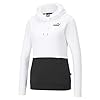 PUMA Womens Essential Colorblock Hoodie Casual Outerwear Casual Hoodie Drawstring – Black, White – Size S