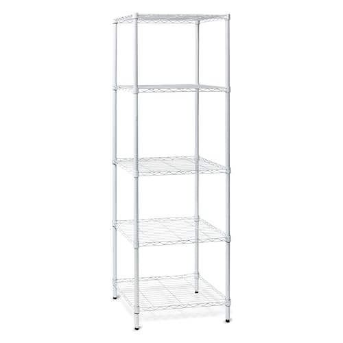 Honey-Can-Do SHF-01055 5-tier white shelving unit, 250 lbs