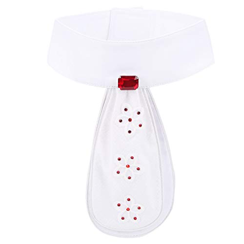 TANIQIACA Equestrian Pre-Tied Stock Tie with Handmade Brooch Cotton Necktie for Horse Riding