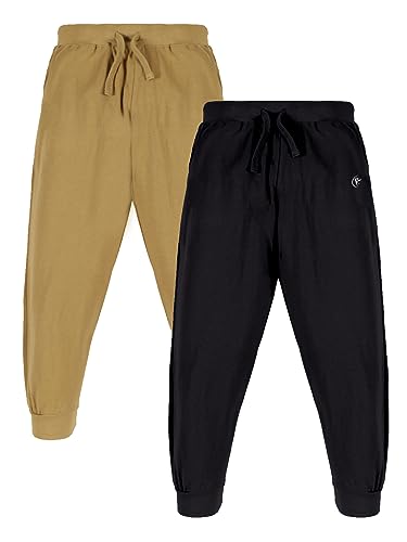 Image of KiddoPanti 100% Cotton Track Pants for Boys & Girls | Soft Single Jersey Fabric | Elastic Waist with Drawcord | Full Length with Rib Hem & Pockets | Joggers and Lowers for Kids
