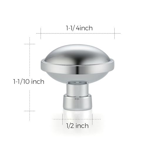 Image of Ravinte 10 Pack 1-1 /4 Inch Diameter Kitchen Cabinet Knobs Polished Chrome Dresser Knobs Round Solid Cabinet Drawer Pulls for Kitchen Cupboard Hardware