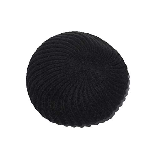 D C.Supernice Femme Béret Hiver Automne Classique Beret Francais Bonnet Chapeau Noir Casquette Tricoté Dames Cover