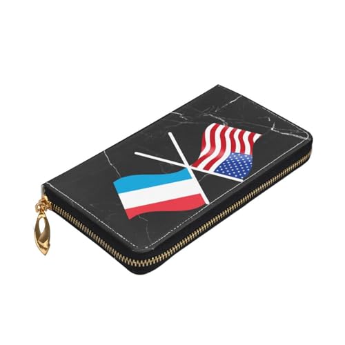 American And Luxembourg Flag Wallet Card Bag4