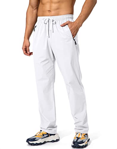 Image of Pudolla Men's Workout Athletic Pants Elastic Waist Jogging Running Pants for Men with Zipper Pockets