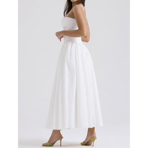 Image of Women's Long Halter Dresses Square Neck Ruffle Hem A-Line Suitable for Coctail Club Night Out Dresses