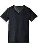 [FEELMEN] 【皮膚科医ｘ工学博士が開発】 インナーシャツ メンズ 肌着 半袖 Vネック 吸汗速乾 抗菌防臭 下着 高通気性 蒸れない [3D着圧マッピング搭載] 【信頼の日本ブランド】 1枚組 (黒M)