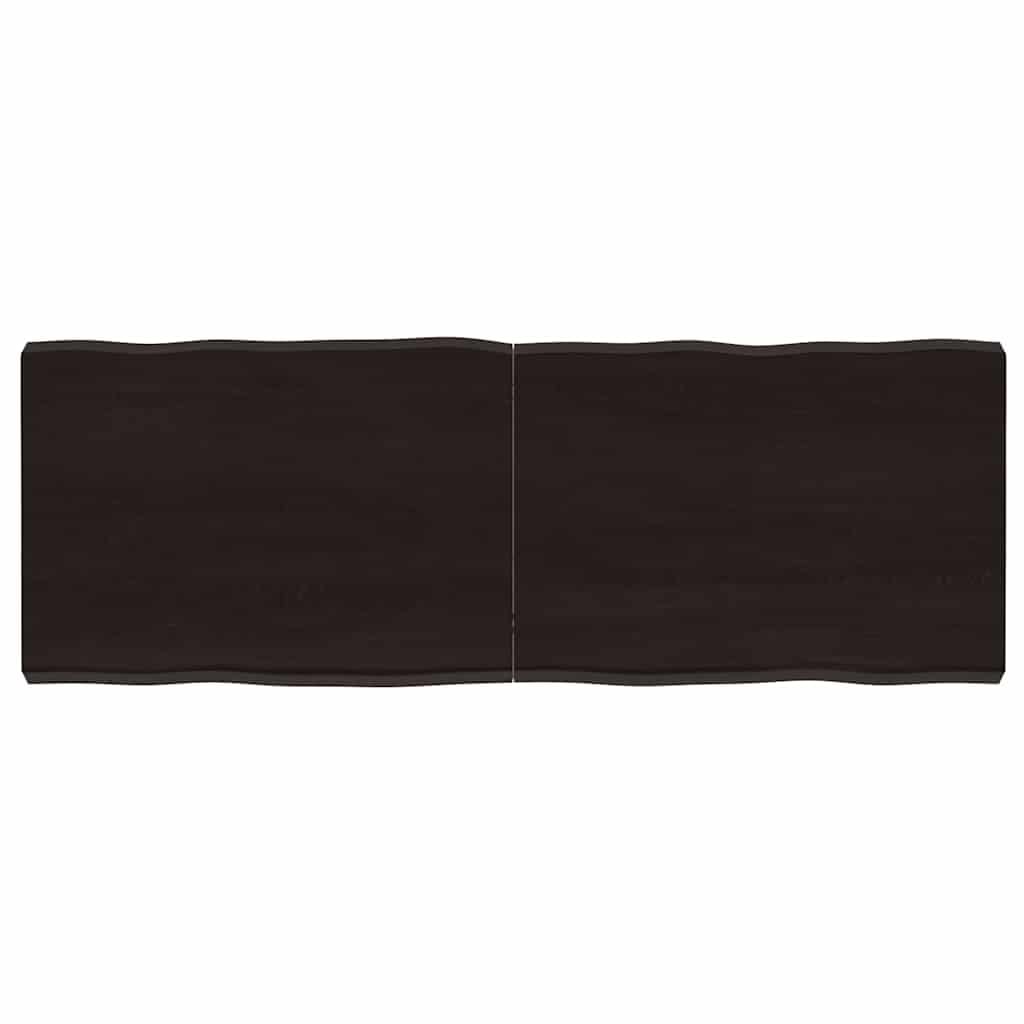 Massivholztischplatte 140x50 cm dunkle Baumkante für Esszimmer Küche Büro DIY BAU Möbel Ersatz