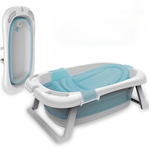 WhiteForest ペット お風呂 バスタブ 折り畳み 犬浴槽 温度計付き 折りたたみ たらい 猫 犬のバスタブ 洗い桶 水抜栓付 ソフトタブ コンパクト 持ち運び 内外に適用 多機能 犬バスグッズ ソフトバケツ 漬け置き洗い (風呂ネット+温度計,灰