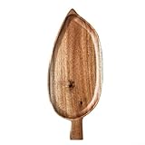 Bandeja de madera con forma de hoja de estilo japonés para té de la tarde, sushi, postre o fruta, plato de madera apto para alimentos, disponible en tamaño pequeño de 33 x 14 cm o grande (S)