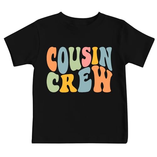 SUWATOIN Cousin Crew Shirts for Kids 2-6 Years Toddler Boys Girls Family Matching Outfits T Shirt Black