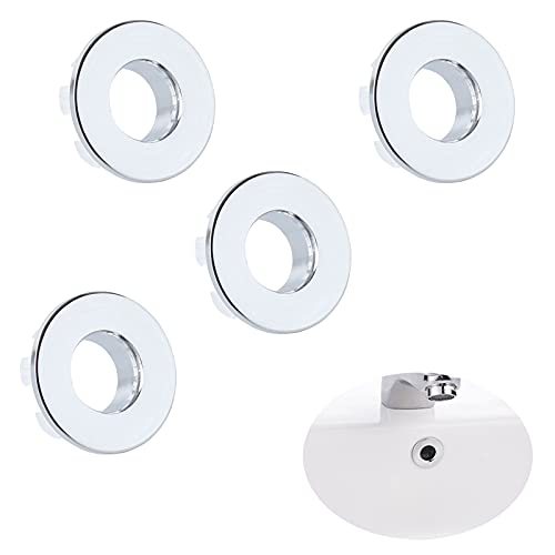 4 Pcs Trou Rond De Trop-Plein Couvercle De Trop-Plein Pour éViers Anneaux De DéBordement Couvercle De Trop-Plein De Lavabo DéBordement D'éVier Anneau D'éVier Pour Lavabo Salle De Bain éVier Baignoire