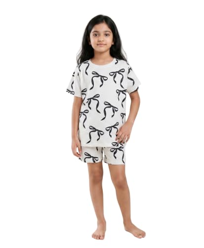 Image of ANTHRILO Sleepwear Shorts Set for Girls| Material: 100% Pure Cotton | Fabric: Skin-Friendly, ensuring a Soft Touch on Delicate Skin| Fit: Regular |Age Range: Suitable for Girls Aged 0-14 Years