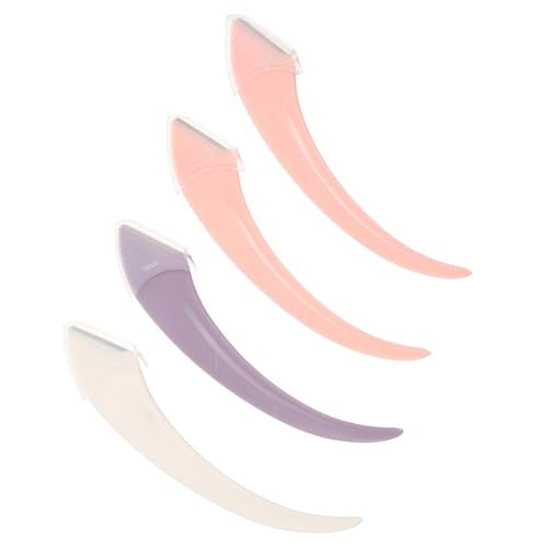 minkissy 4Pcs Eyebrow Razor Trimmer Set Curved Handle Eyebrow Razors Portable Facial Brow Shavers Shaping Tools for Travel Office and Daily Grooming