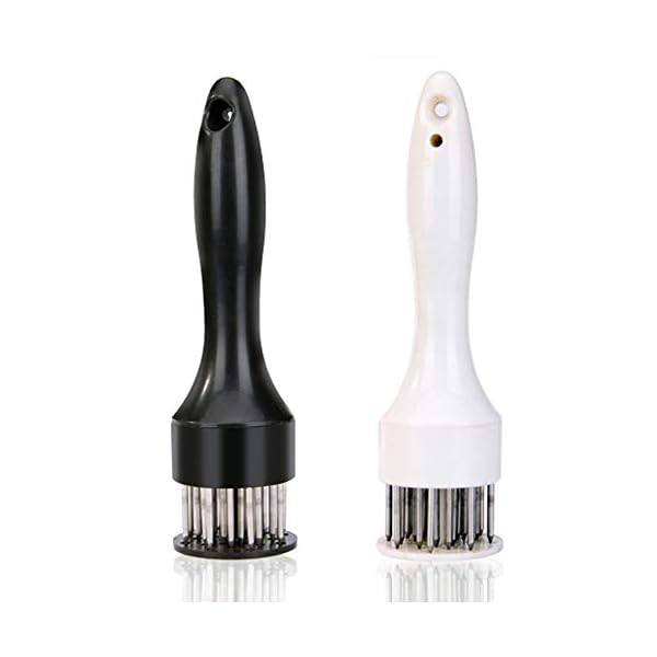 CINY 2 stuks Vleesvermalser, Vleeshamers Met 24 Stalen Naalden, Handmatige Vleesvermalser Professioneel Roestvrijstalen Keukenkookgereedschap, Mals Vleeshamer Voor Biefstuk Kip Vis Varkensvlees