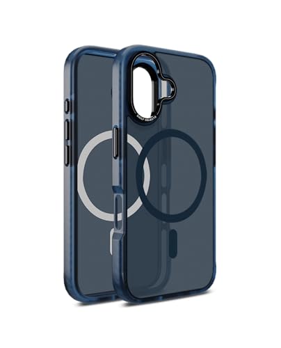 Image of DailyObjects Polycarbonate Nimbus Magnetic Protective Case Cover Compatible with iPhone 16 Plus |Camera & Body Protection | Scratch Resistant|Precise Cutouts & Modern Design|Wireless Charging Blue