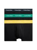 Calvin Klein Herren 3er Pack Boxershorts Low Rise Trunks Baumwolle mit Stretch, Mehrfarbig (B-Chrcl Hthr/Mrngsd Yw/Flg Grn Wb), XL