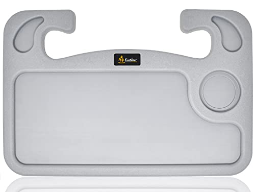 Image of EcoNour 2 in 1 Car Steering Wheel Tray (Grey) | Multipurpose Car Steering Wheel Desk for Laptop and Food | Car Tray for Eating | Steering Wheel Accessories