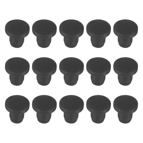Image of MECCANIXITY 15pcs T-Shaped Silicone Plugs 6.8mm 1 /4 Inch Dia Snap in Plug Hole Seal Cover Round Rubber Stopper for 6.5-6.8mm Holes Kitchen Rubber Bulkheads Waterproof Sealing, Black