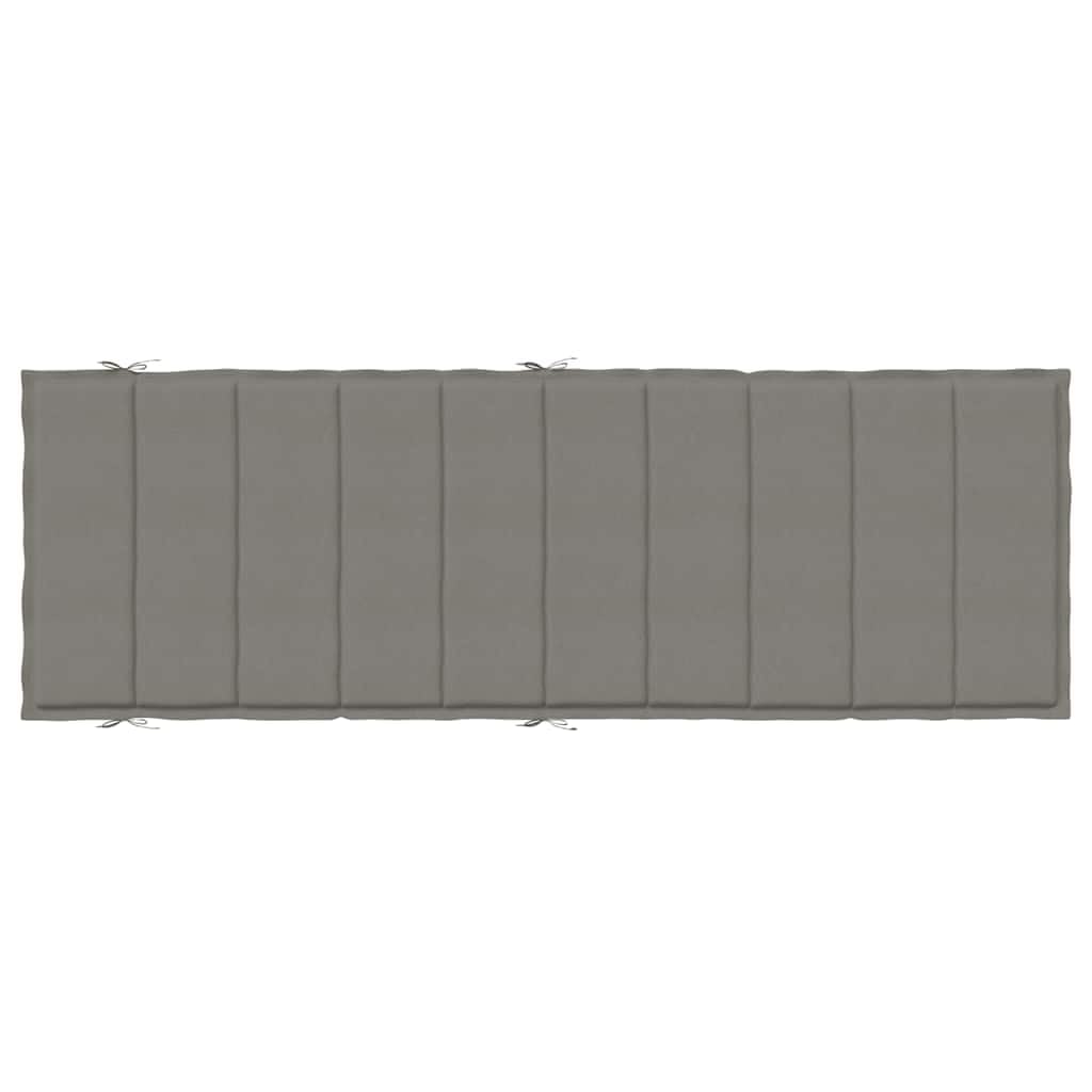 Cuscino per Lettino Prendisole Grigio Scuro 186x58x4 cm | Imbottitura morbida per sdraio da giardino, patio e soggiorno con laccetti antiscivolo e poggiatesta sagomato.