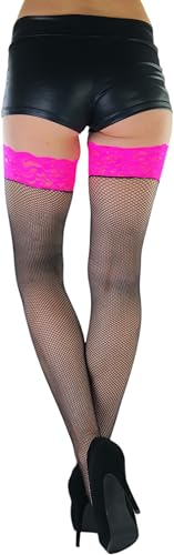 Image of ToBeInStyle Women's Fine Classic Fishnet Thigh High Stretch Nylon Novelty Stockings