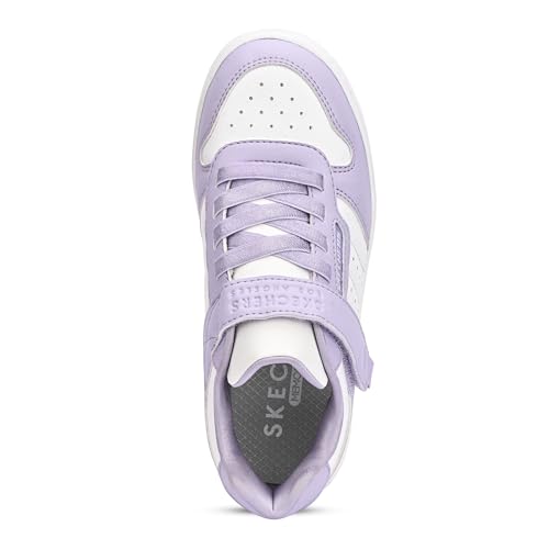 Image of Skechers Girls Sport Court 92 Lilac Slip On Casual Sneakers