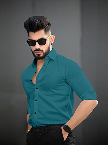 Image of Men's Cotton Solid Full Sleeves Regular Fit Shirt and Pant