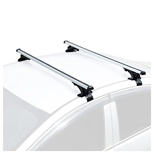 AUXMART 48" Roof Rack (Without Roof Side Rail) Universal Cross Bars Adjustable Aluminum Cargo Carrier Rooftop Crossbars Fit for Most Vehicle Wagon Car (No Roof Side Rail) 1 Pair, 150LBS /68KG Capacity