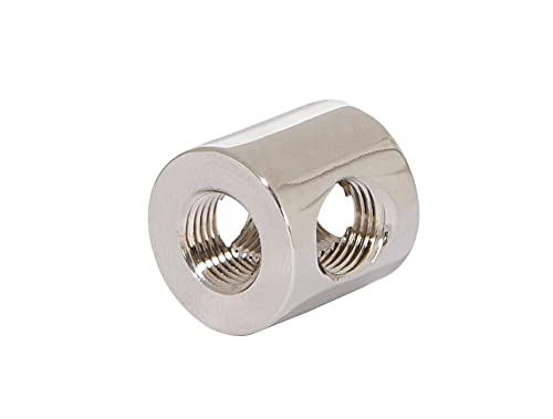 Image of B&P Lamp 4-Way Brass Arm Back, All Holes Tapped 1 /8IP, 3 /4 Inch Height by 3 /4 Inch Diameter, Polished Nickel Finish