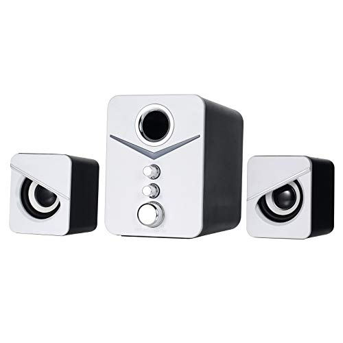 D-221 3 in 1 Home Speaker Set 3.5mm Wired Computer PC Speakers USB Powered Sound Box Atmosphere Lamp for Desktop Laptop Notebook Tablet PC Smart Phone