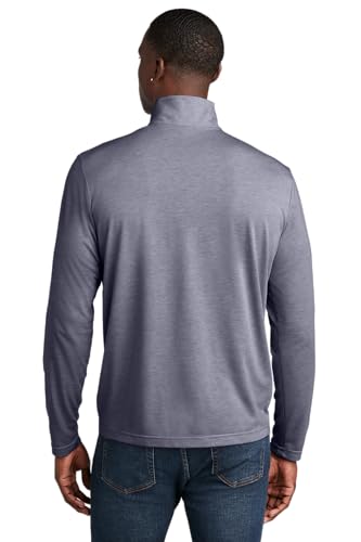 SPORT-TEK PosiCharge Tri-Blend Wicking 1/4-Zip Pullover ST407, True Navy Heather, Large3
