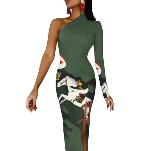 Race Horse Horserace Sexy Maxi Dress for Women Elegant Long Dresses for Party Evening S