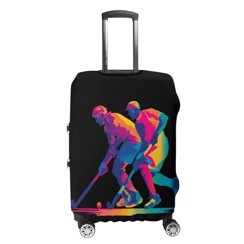Colorful Hockey Players Luggage Covers Washable Travel Suitcase Cover Elastic Baggage Protector4