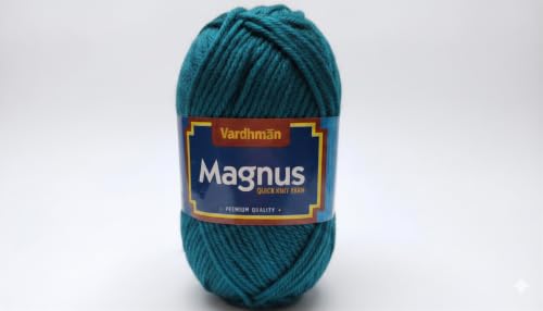 Image of Vardhman Magnus Knitting Yarn 100% Acrylic Bulky 4Ply Yarn (Pack of 1 Ball - 100g) - Knitting & Crochet Yarn for Winter Sweaters, Scarves, Blankets | Hypoallergenic, Hand Wash - Teal