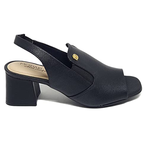 SANDÁLIA FEMININA MODARE 7172.107 ORTOPÉDICA SALTO BLOCO 6CM Cor:Preto;Tamanho:37