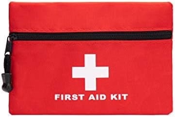 Jipemtra Red Emergency Bag First Aid Bag Small Empty Travel Rescue Bag Pouch First Responder Storage Medicine Pocket Bag for Car Home Office Kitchen Sport Ourdoors Bag Only (6.3×4.3″)
