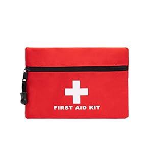 Red Emergency Bag First Aid Bag Small Empty Travel Rescue Bag Pouch First Responder Storage Medicine Pocket Bag for Car Home Office Kitchen Sport Ourdoors Bag Only (6.3×4.3″)